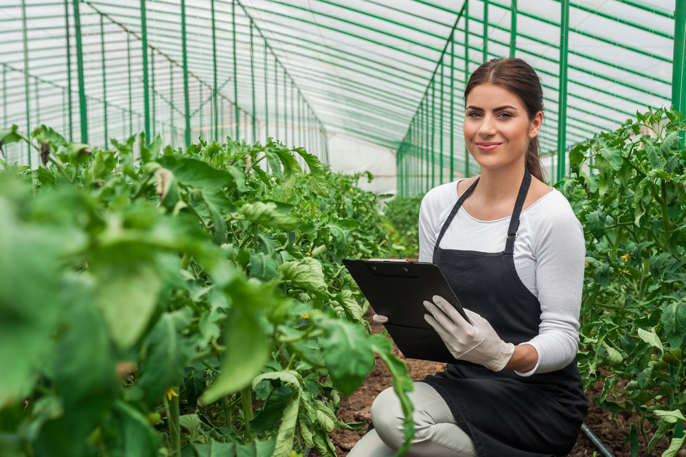 woman in greenhouse